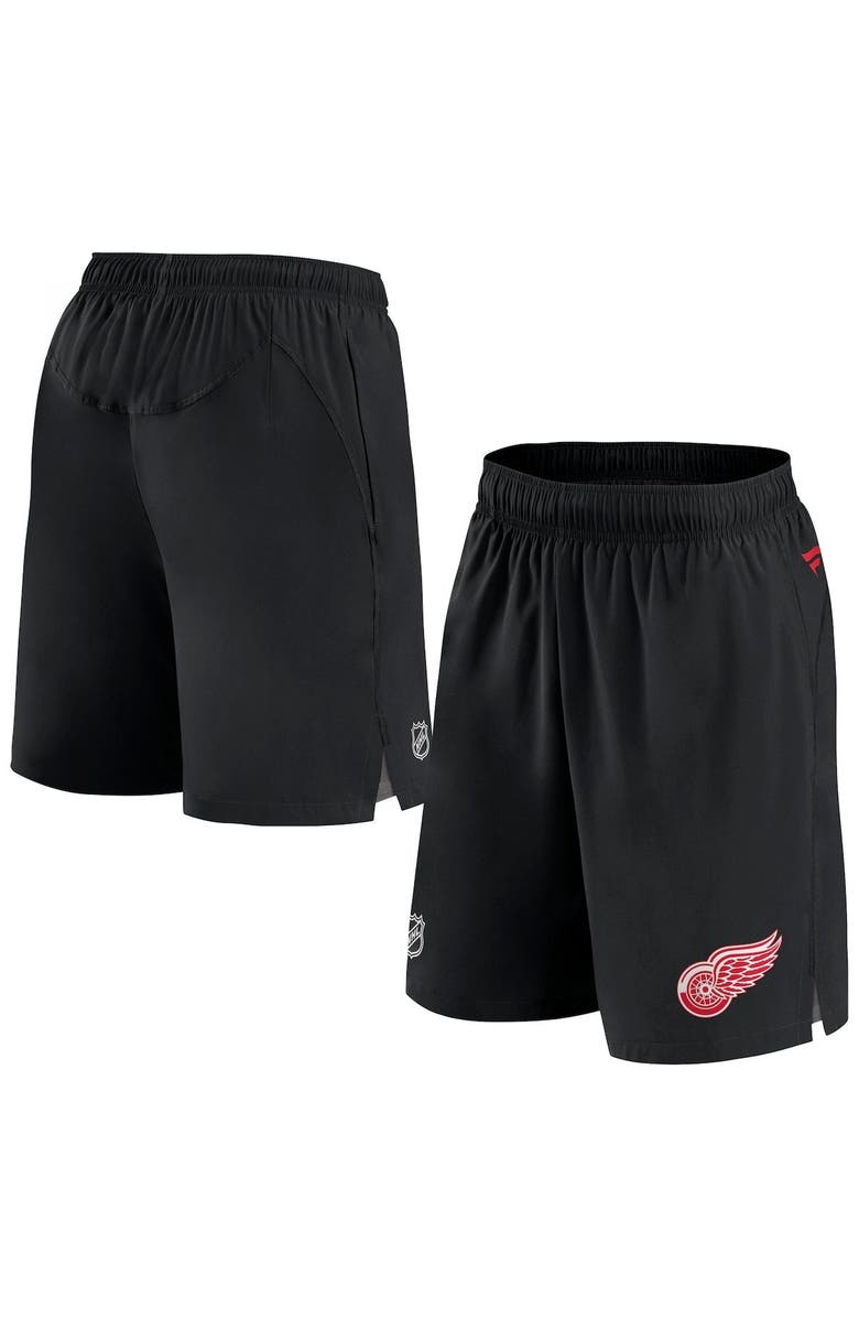 FANATICS Men's Fanatics Branded Black Detroit Red Wings Authentic Pro Rink Shorts, Main, color, 