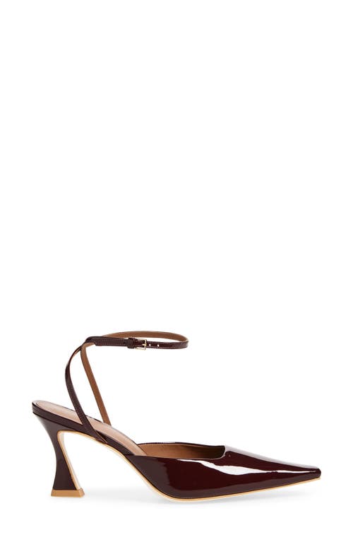 Reformation Natasha Ankle Strap Mesh Pump In Burgundy