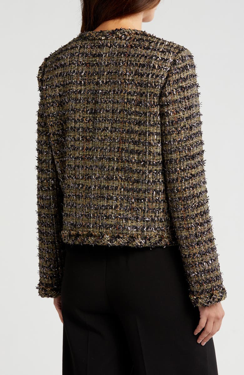 ST. JOHN Metallic Eyelash Tweed Jacket, Alternate, color, Cypress Multi