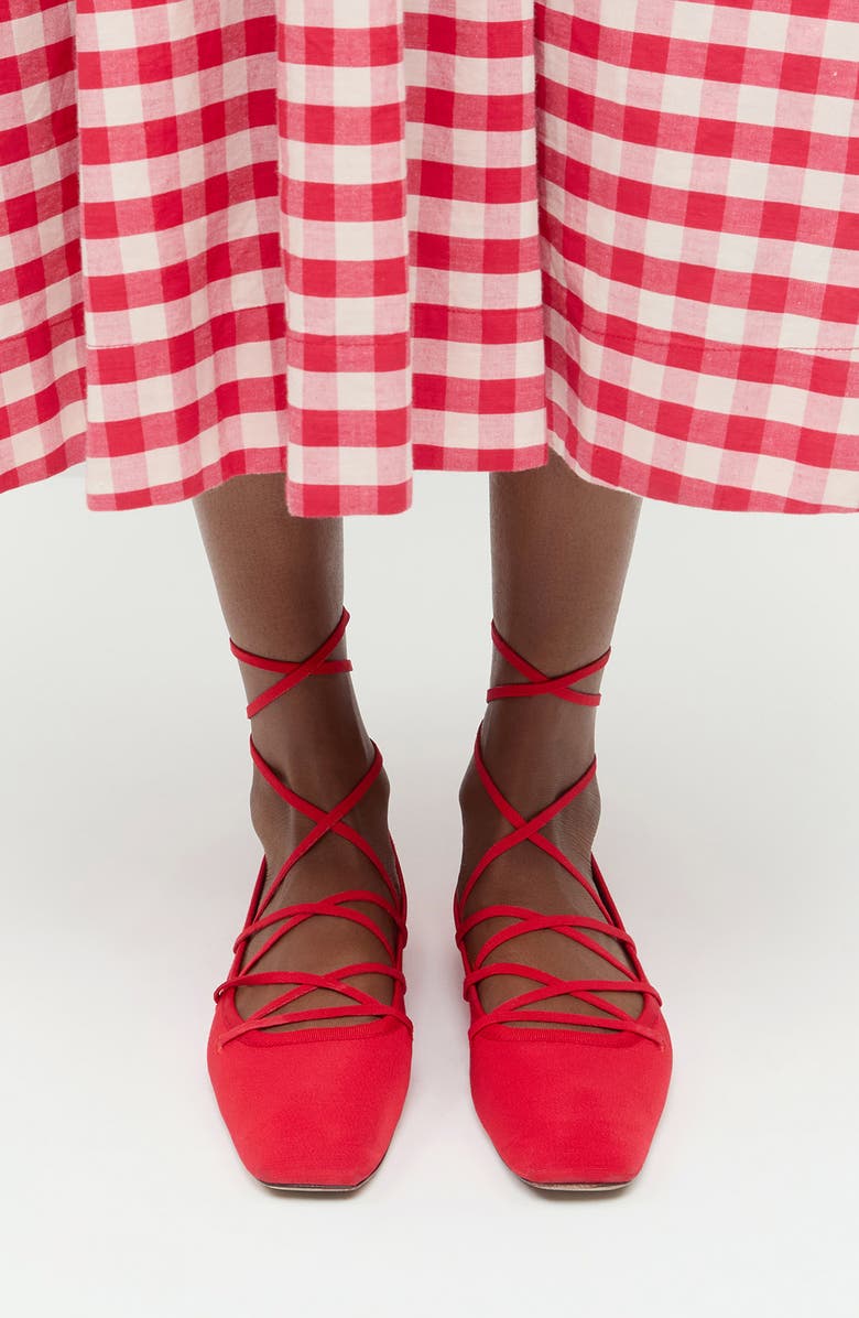 Loeffler Randall Louisa Ankle Wrap Ballet Flat, Alternate, color, Red