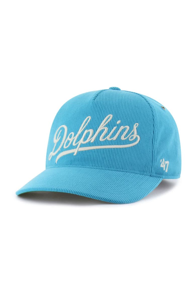Men's '47  Aqua Miami Dolphins Golden Age Corduroy Hitch Adjustable Hat, Alternate, color, Aqua