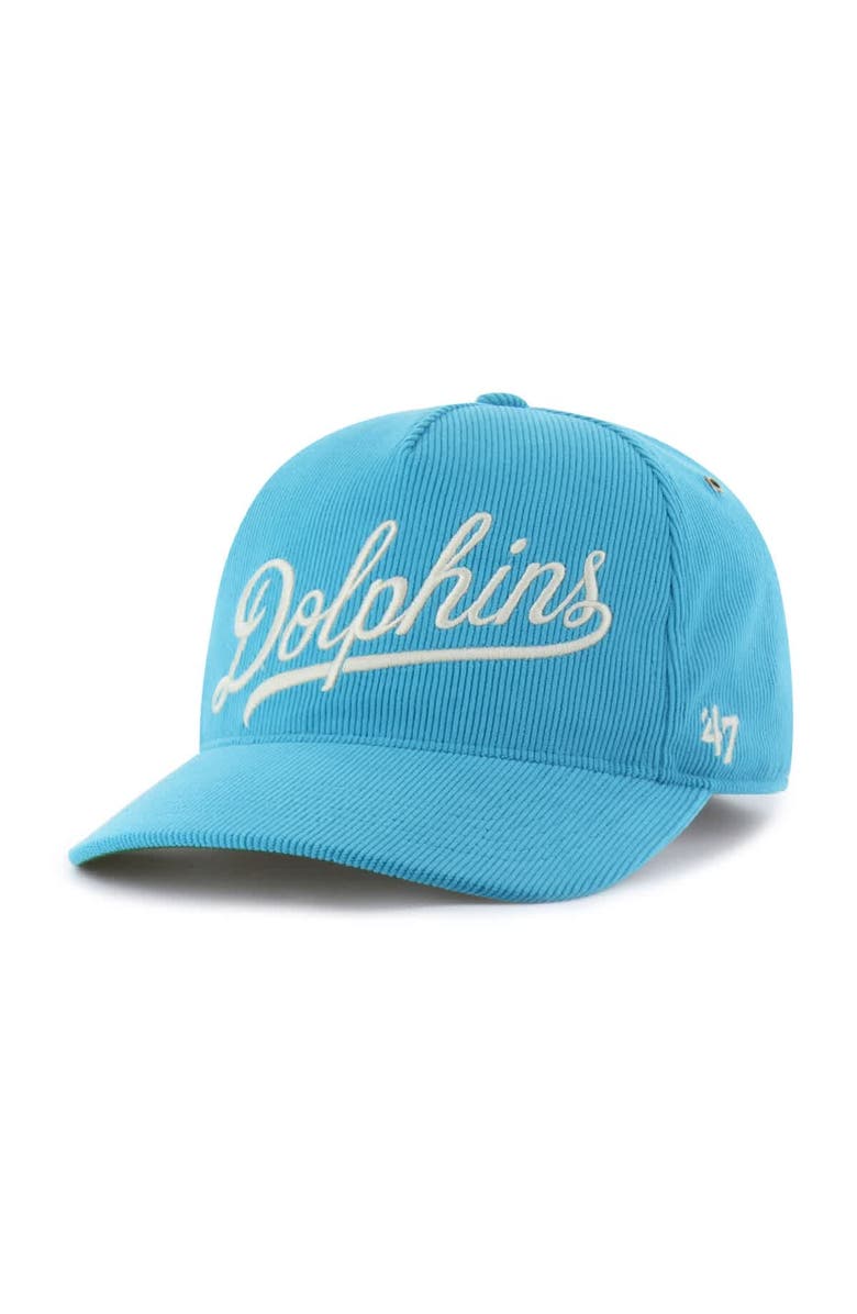 '47 Men's '47 Aqua Miami Dolphins Golden Age Corduroy Hitch Adjustable Hat, Alternate, color, Aqua