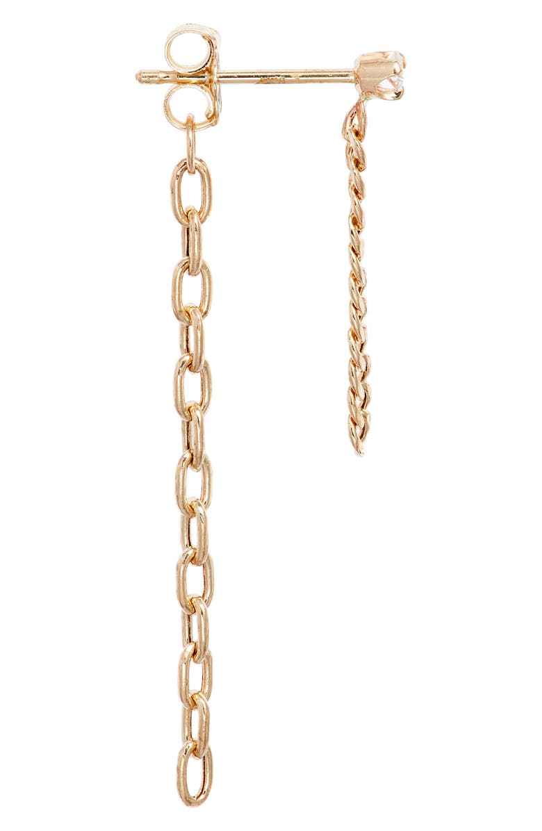 Zoë Chicco Diamond Mixed Chain Double Drop Earrings, Alternate, color,