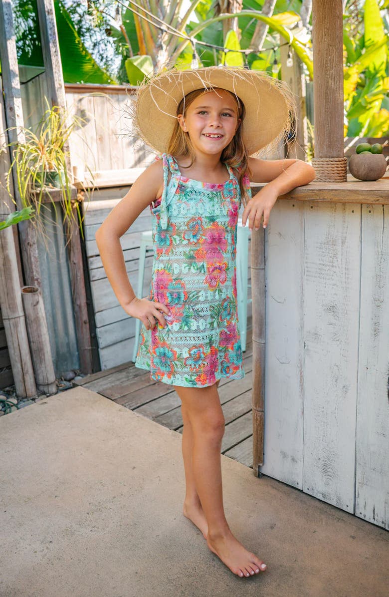 PQ SWIM Kids' Grace Cotton Blend Lace Sundress, Alternate, color, 