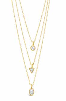 Sterling Forever Julia Layered Pendant Necklace