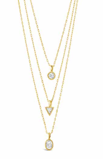 Sterling Forever Julia Layered Pendant Necklace
