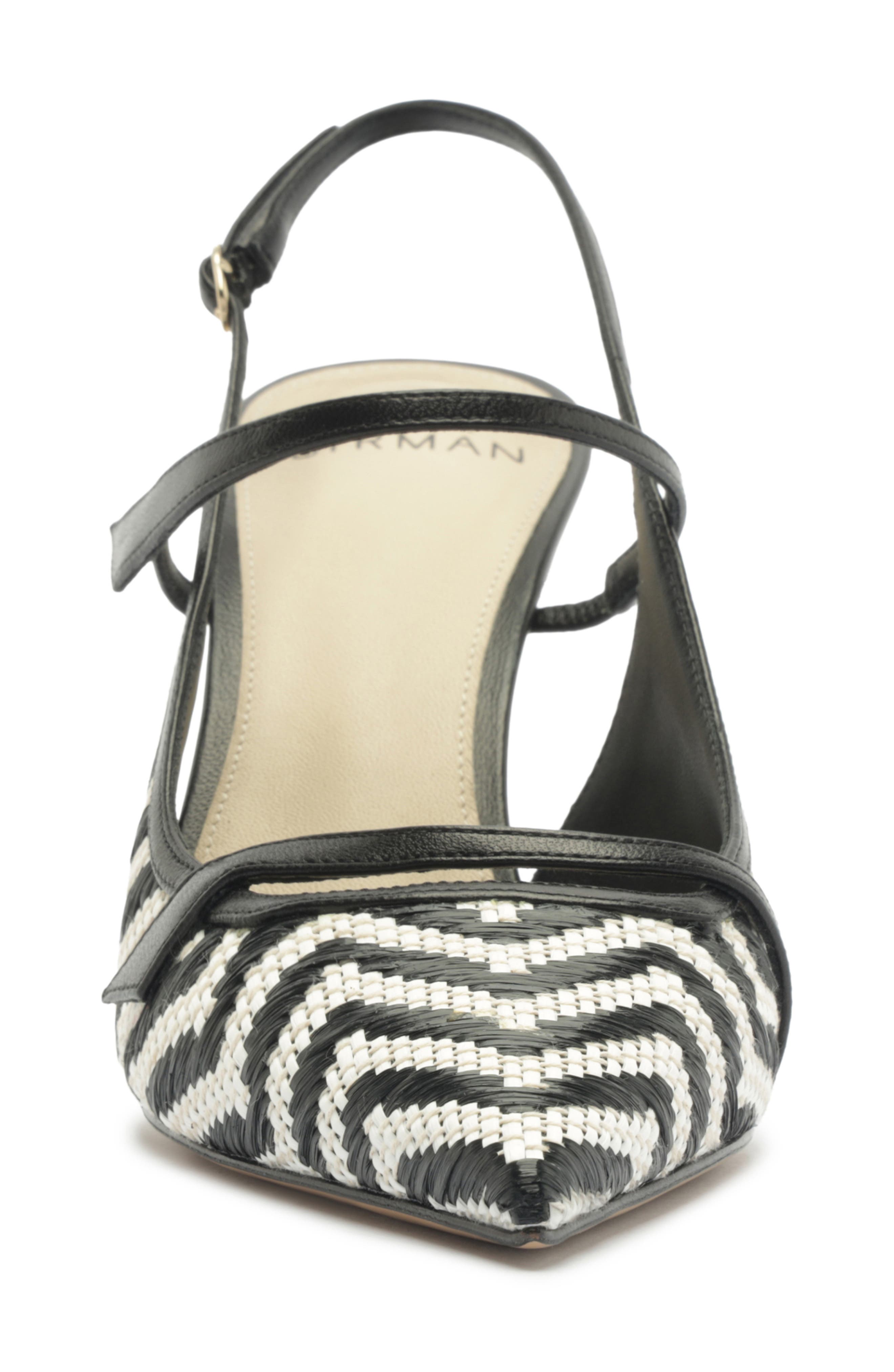 Alexandre Birman Tita Raffia Slingback Pump, Alternate, color, Black