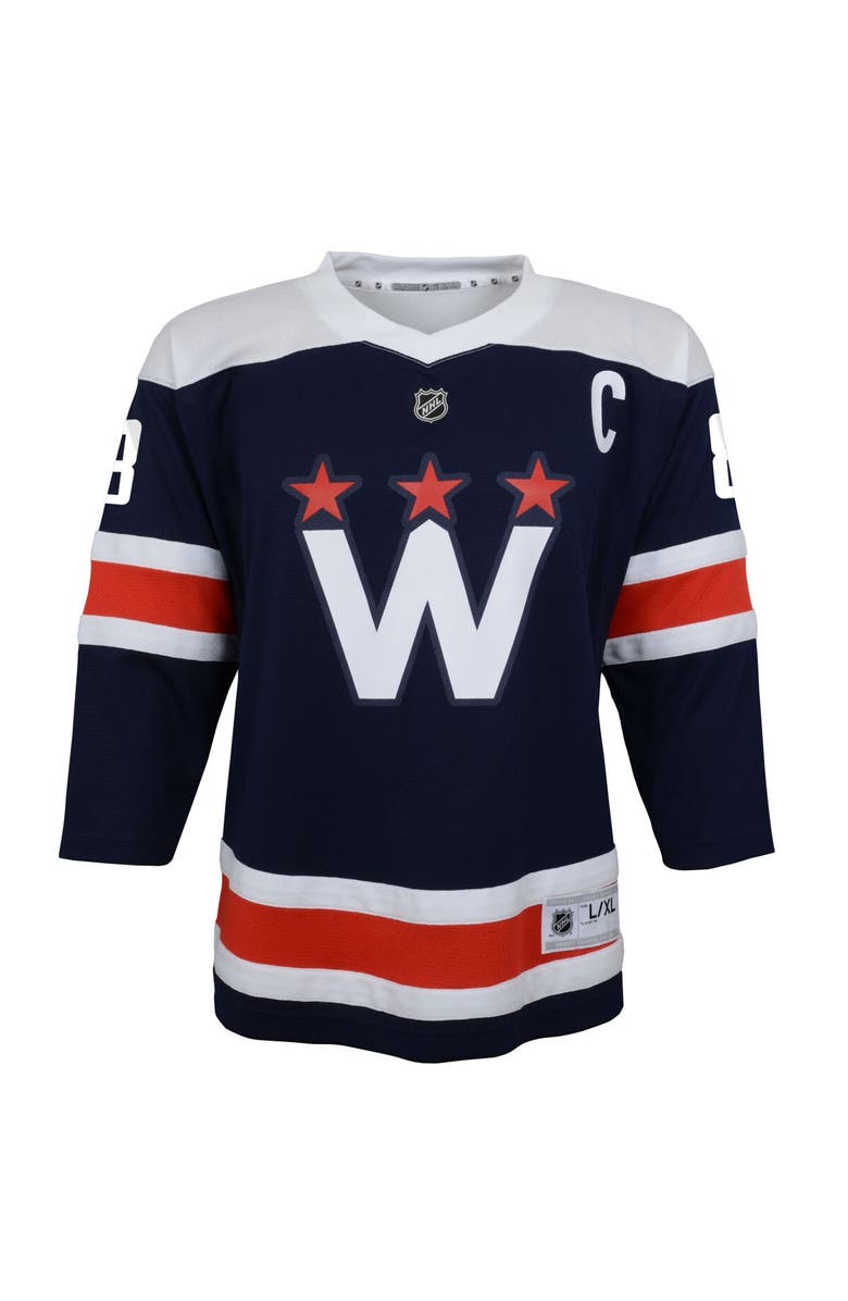 Outerstuff Youth Alexander Ovechkin Navy Washington Capitals 2020/21 Alternate Replica Player Jersey, Alternate, color, Navy