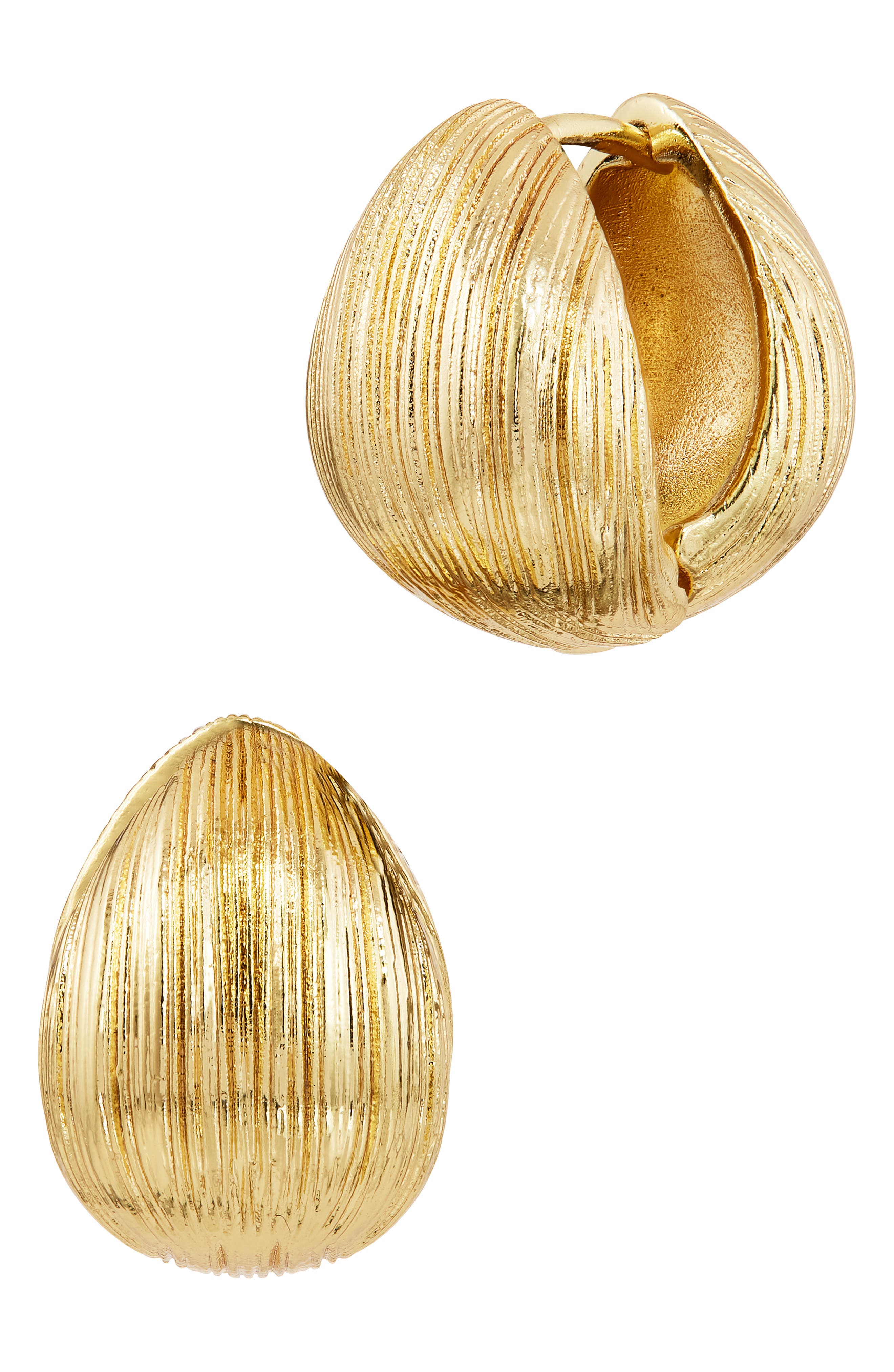 SAVVY CIE JEWELS Textured Huggie Hoop Earrings