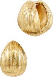 SAVVY CIE JEWELS Textured Huggie Hoop Earrings