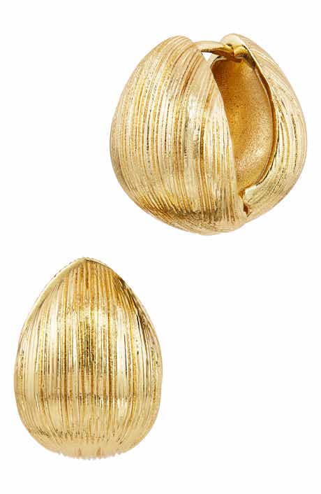 SAVVY CIE JEWELS Textured Huggie Hoop Earrings