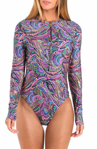 Sunshine 79 Disco Long Sleeve One-Piece Rashguard Swimsuit