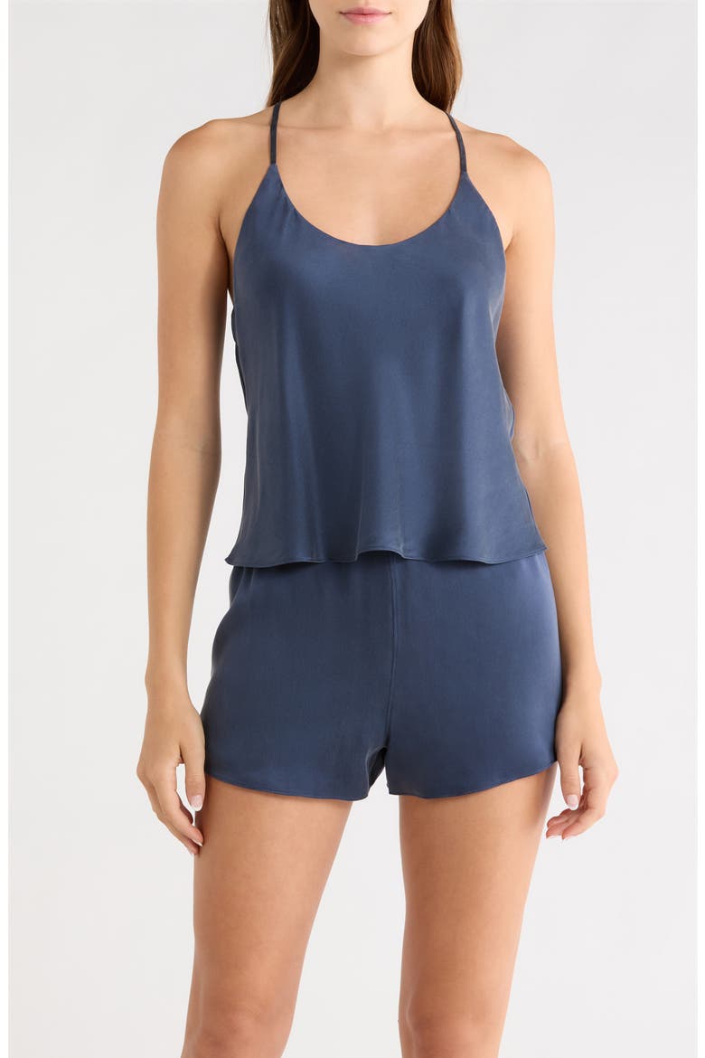 Washable Silk Short Pajamas, Main, color, DEEP BLUE