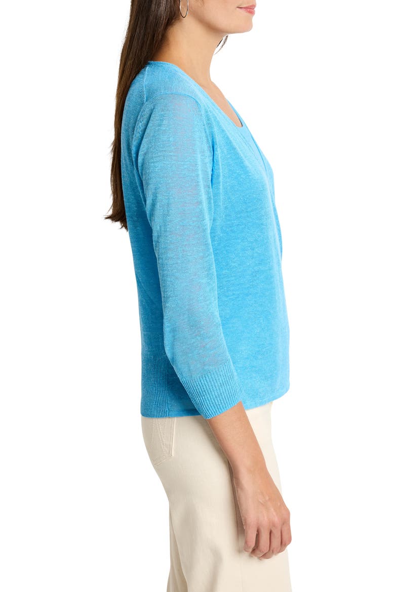 4-Way Linen Blend Convertible Cardigan, Alternate, color, BLUE JEWEL