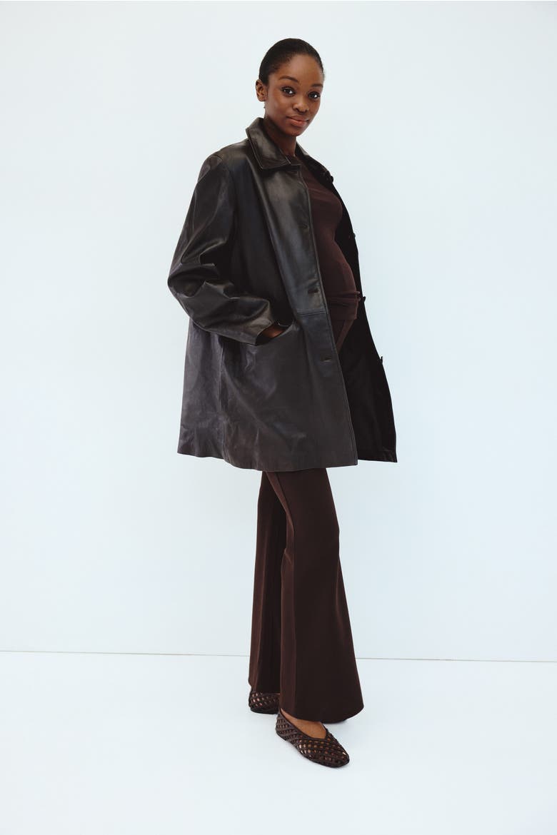 Mama Flared Ponte Leggings, Alternate, color, Dark brown