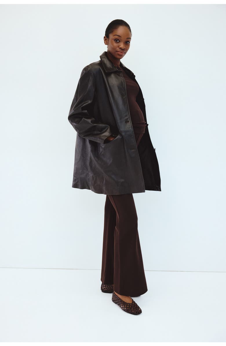 H&M Mama Flared Ponte Di Roma Leggings, Alternate, color, Dark Brown