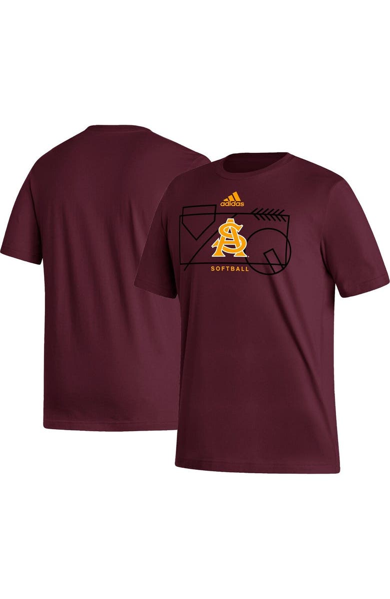 adidas Men's adidas Maroon Arizona State Sun Devils Locker Lines Softball Fresh T-Shirt, Main, color, Maroon