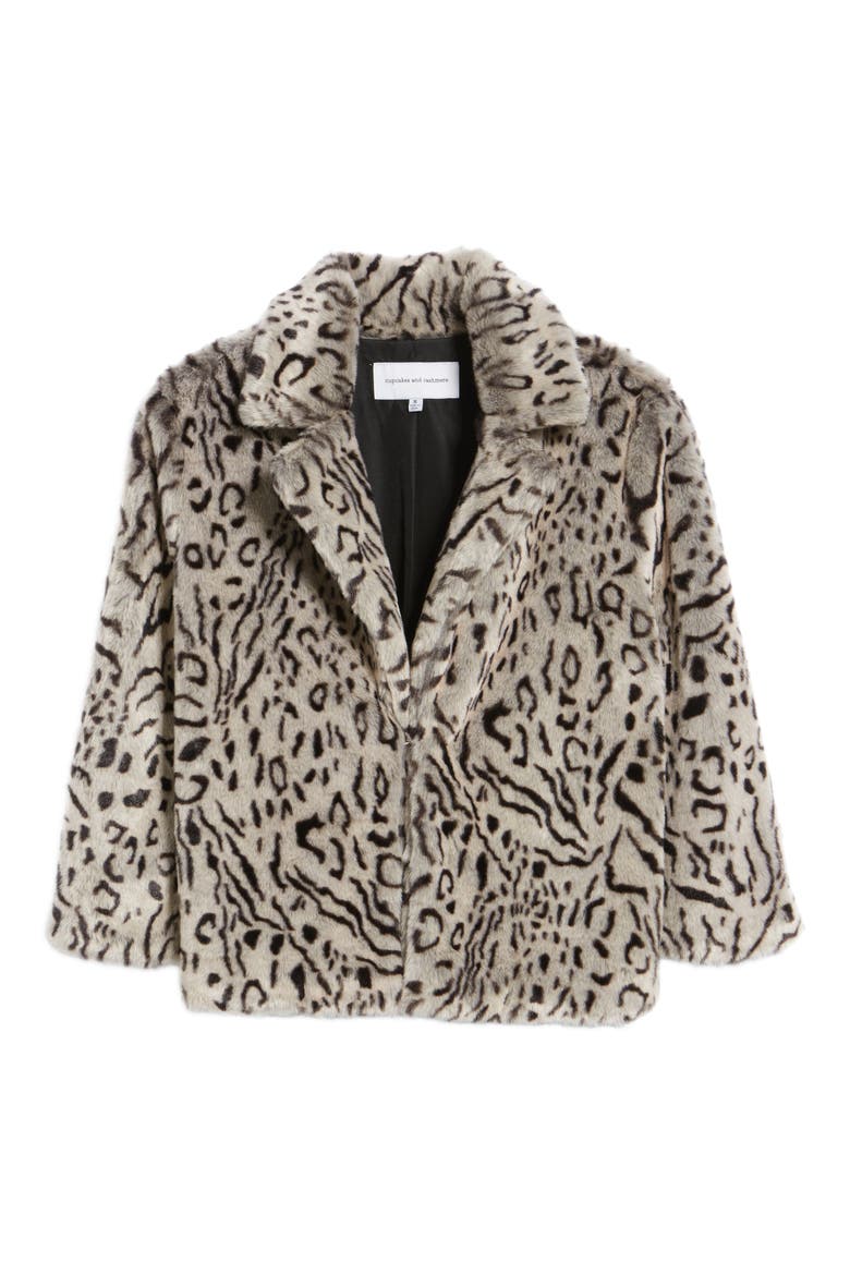 Belle Faux Fur Jacket, Alternate, color, SNOW LEOPARD