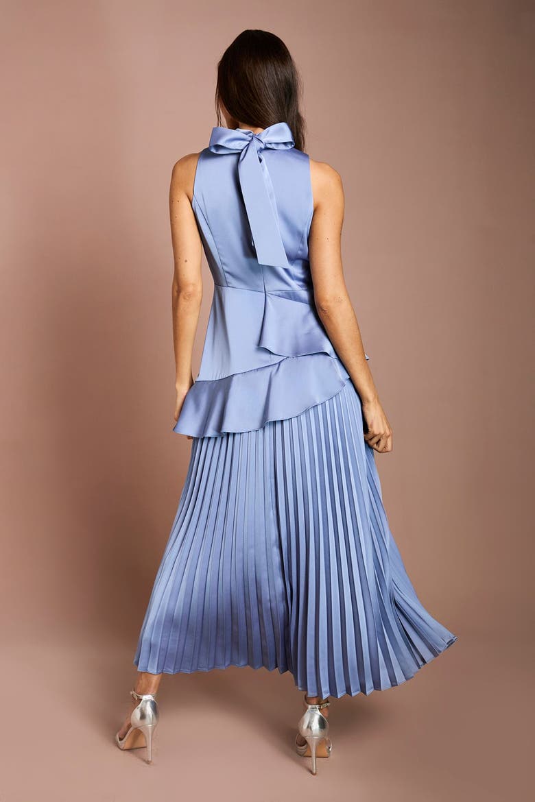 Satin Crepe Dress, Alternate, color, Blue