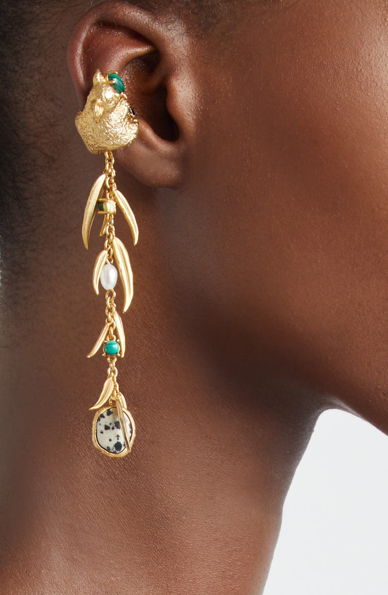 Zimmermann Mira Single Chain Koala Ear Cuff, Alternate, color, Gold/ Multi