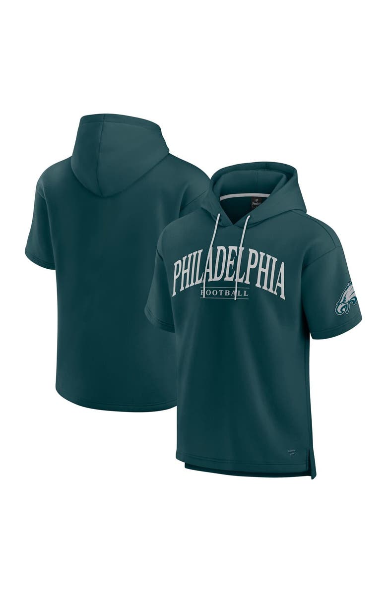 FANATICS Unisex Fanatics Green Philadelphia Eagles Elements Ready Short Sleeve Pullover Hoodie, Alternate, color, Green