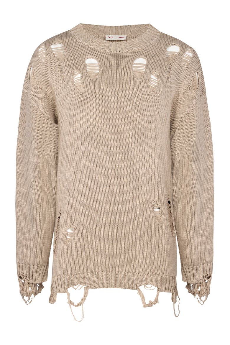 Your *Itch Ripped  Knit Sweat, Alternate, color, BEIGE