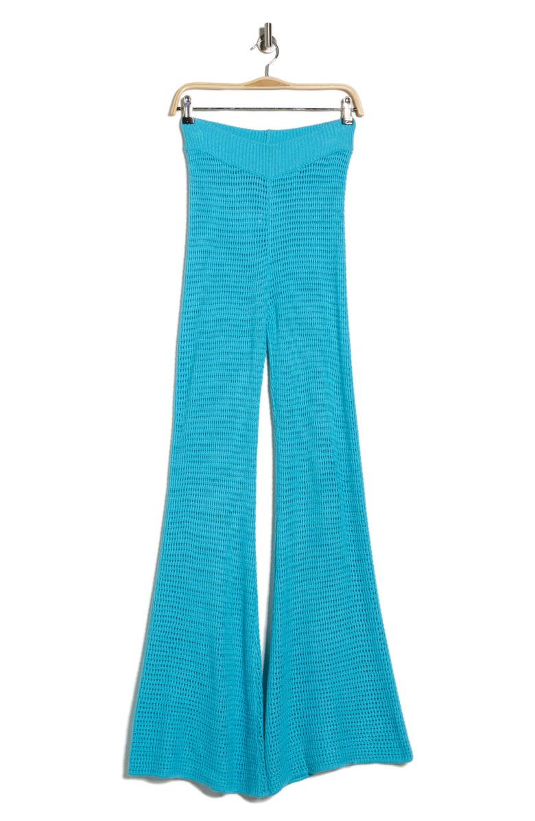Elan Open Knit Cover-Up Pants, Alternate, color, Turquoise