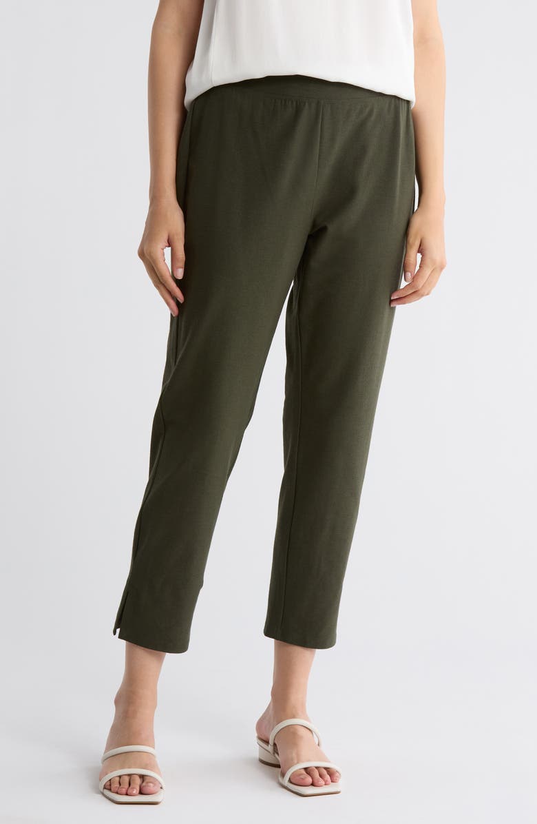 Eileen Fisher High Waist Crop Slim Pants, Main, color, Seaweed