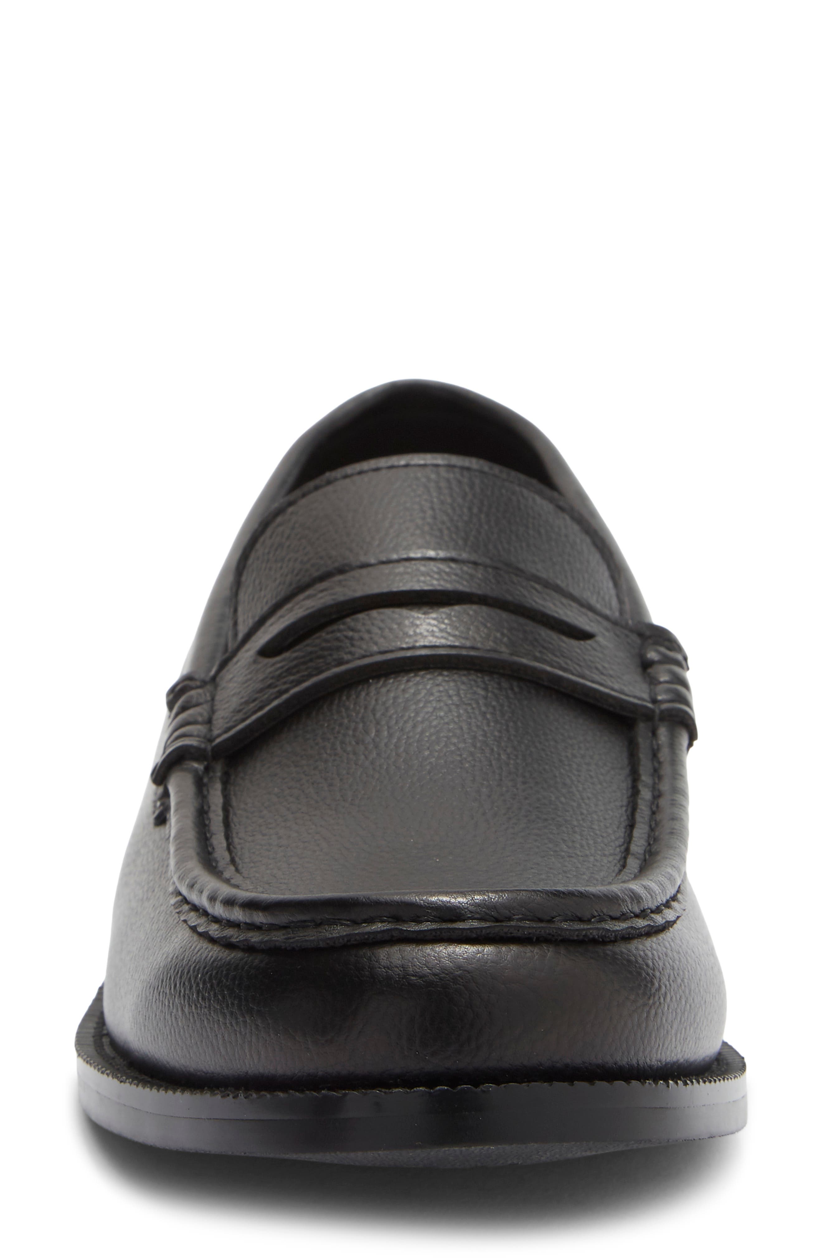 Lance Faux Leather Penny Loafer, Alternate, color, BLACK