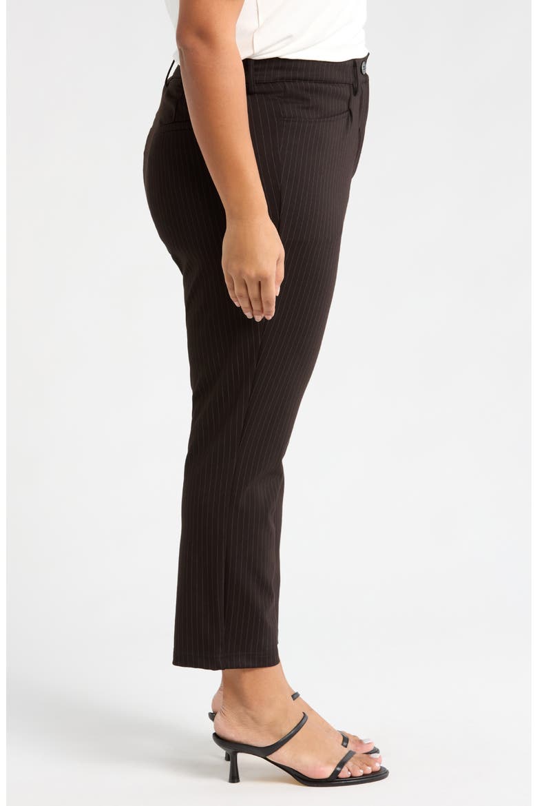 High Waist Stretch Ponte Cigarette Pants, Alternate, color, SLATE PINSTRIPE
