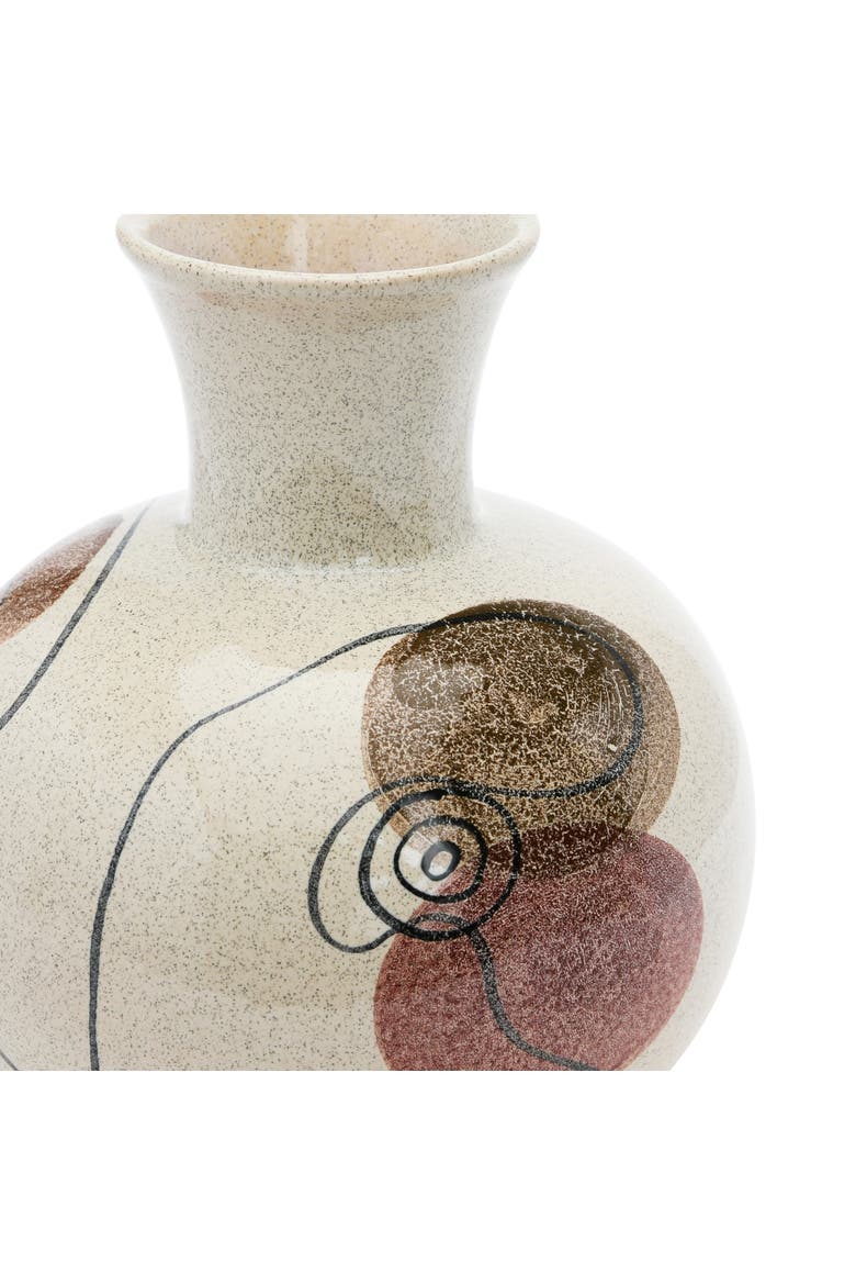 Hand-Painted with Face Stoneware Vase, Multicolor, Alternate, color, Multicolor