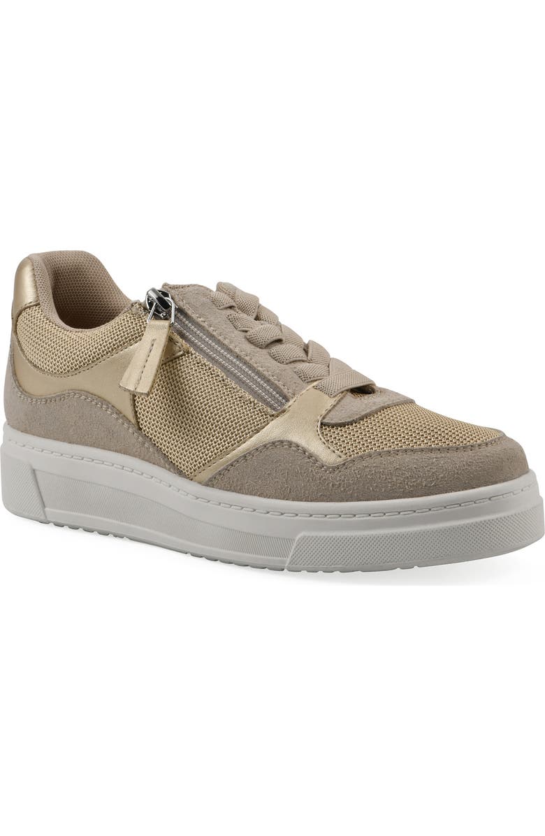CLIFFS BY WHITE MOUNTAIN Uplit Zip Sneaker, Main, color, Beachwood Gold Multi