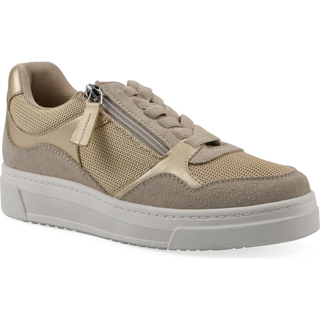 Cliffs By White Mountain Uplit Zip Sneaker In Beachwood Gold Multi