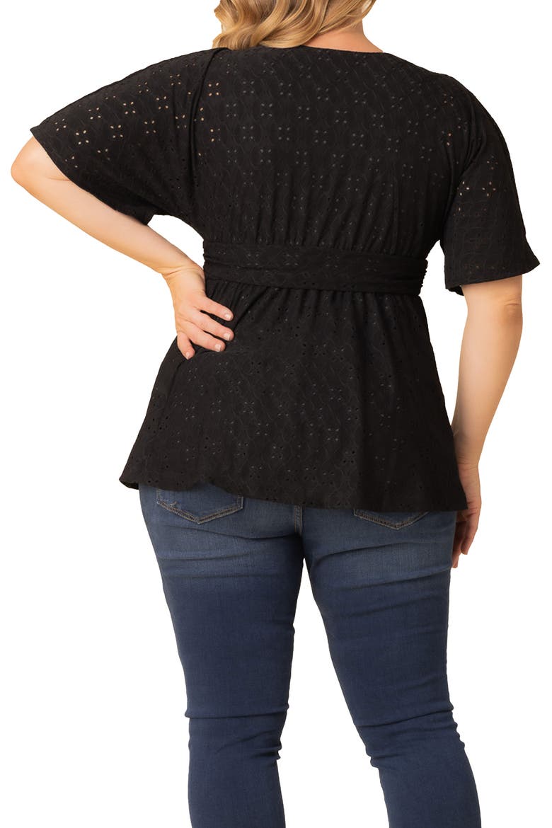Sunny Day Eyelet Wrap Top, Alternate, color, BLACK NOIR