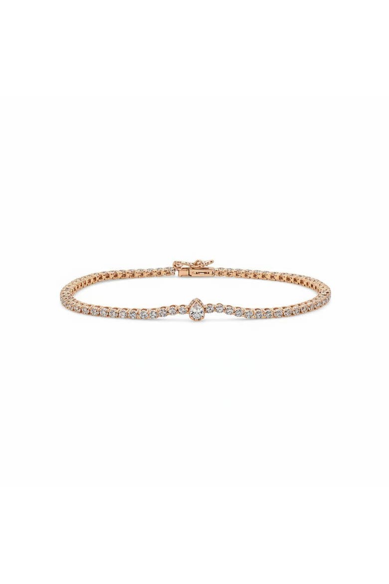 Lab Grown Diamond Pear Bezel Accent Tennis Bracelet 14K, Main, color, 14K Gold