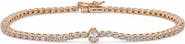 BY ADINA EDEN Lab Grown Diamond Pear Bezel Accent Tennis Bracelet 14K