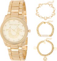 True Religion 4-Piece Status Arched Watch & Bracelet Set