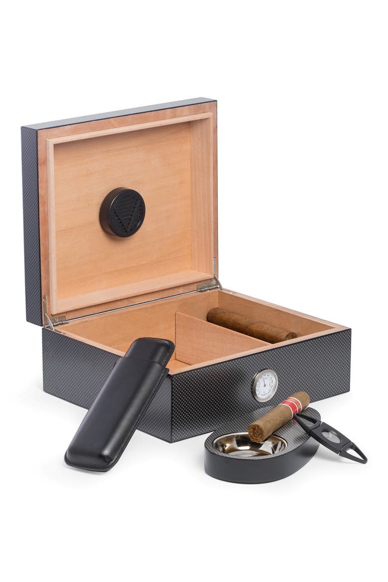 6-Piece Marcus Cigar Humidor Set, Alternate, color, BROWN