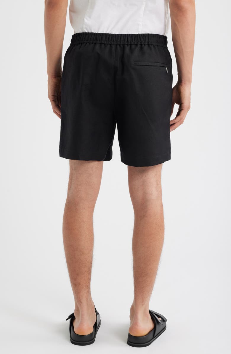 Open Edit Linen Blend Pull-On Shorts, Alternate, color, Black Caviar