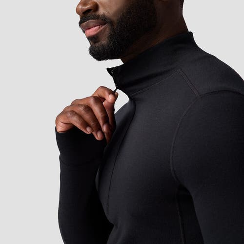 Backcountry Cedars Rws Merino Mid-wt Baselayer 1/4-zip Top In Black