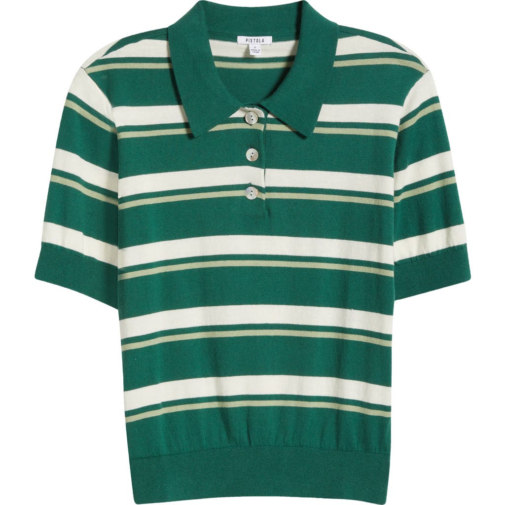 PISTOLA PISTOLA DREA STRIPE COTTON SWEATER POLO