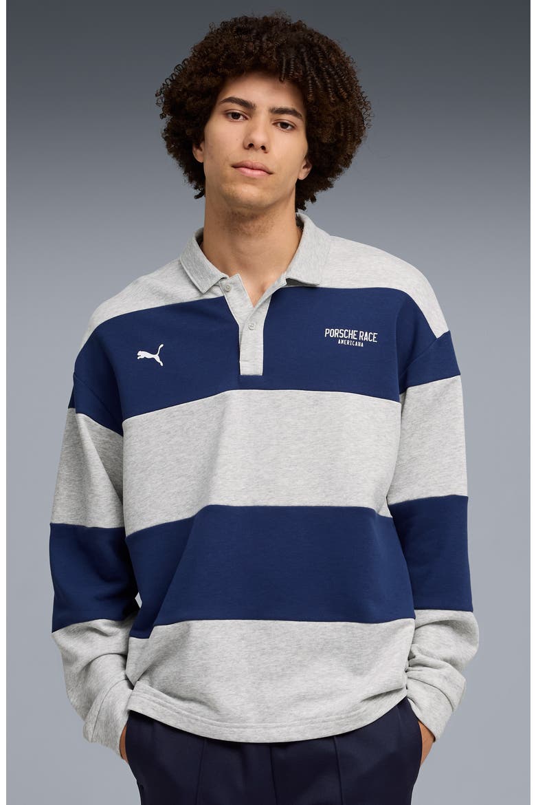 Lifestyle Crew Oversize Cotton Blend Polo, Alternate, color, BLUE JEWEL