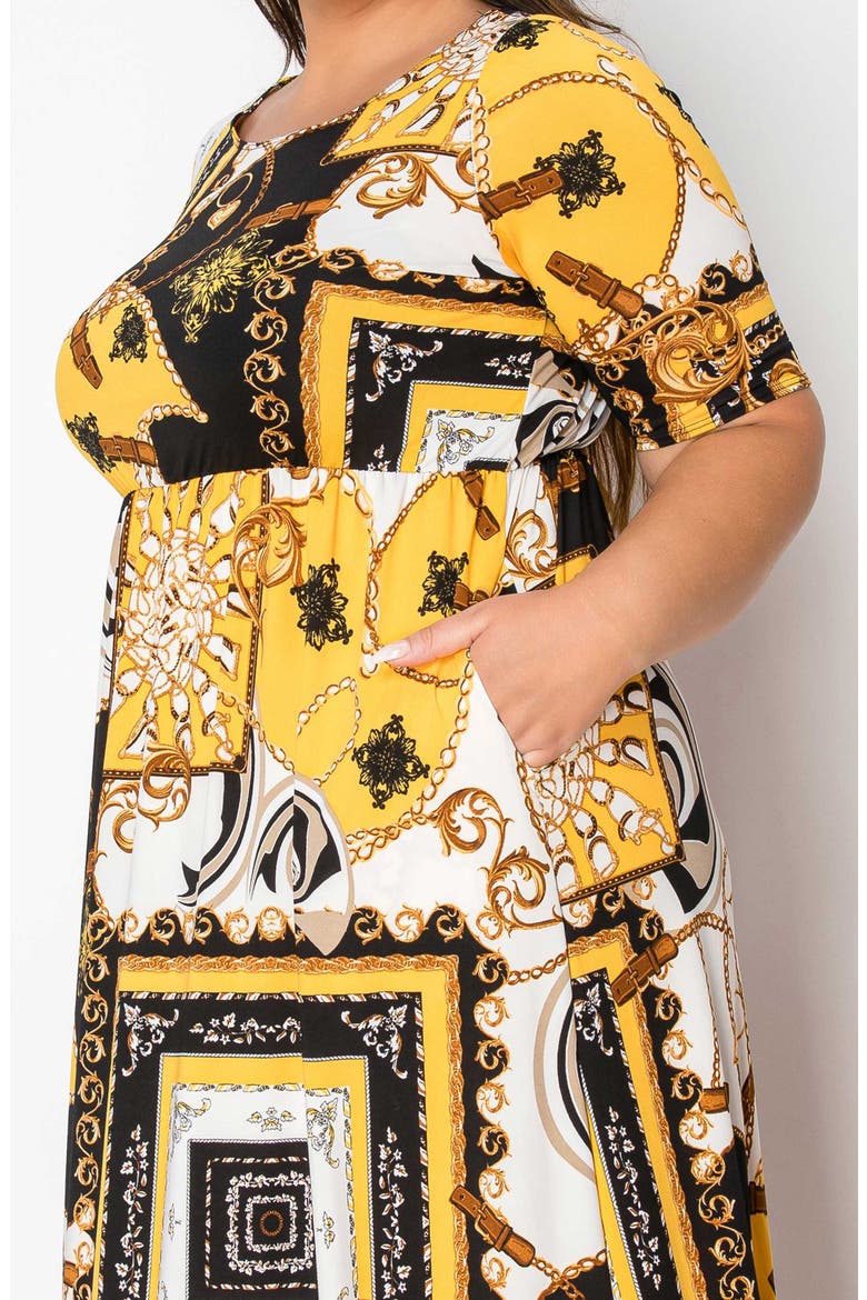 Billie Print Maxi Dress, Alternate, color, YELLOW BLACK