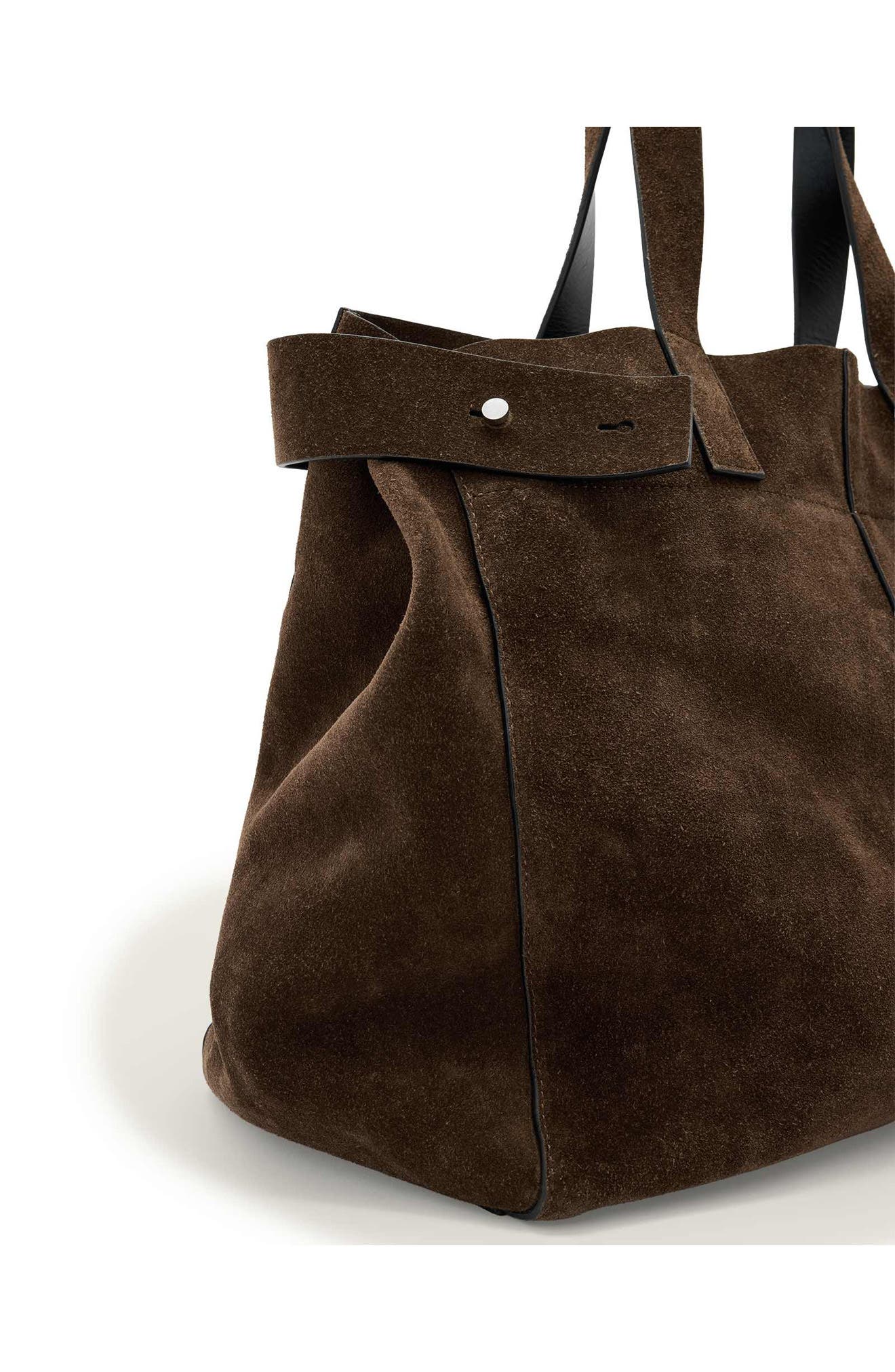 Ursa Suede East/West Leather Tote, Alternate, color, FANGO BROWN