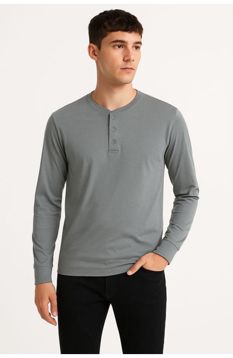 BenBen 3 Pack Mens Long Sleeve Henley Tees, Alternate, color, Green/Stone/Blue