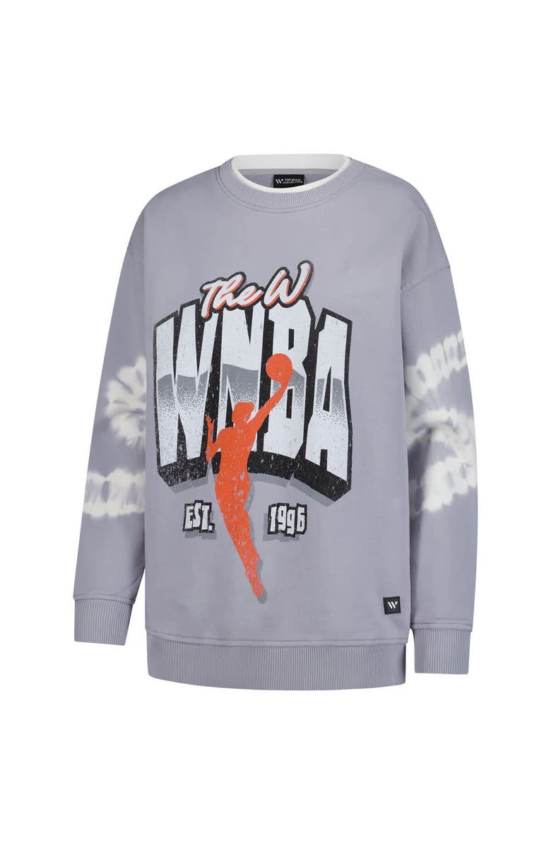 THE WILD COLLECTIVE Women's The Wild Collective Gray WNBA Double Collar Fleece Pullover Sweatshirt, Alternate, color, Gray