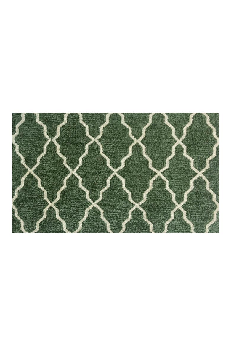 Lattice Door Mat, Main, color, GREEN WHITE