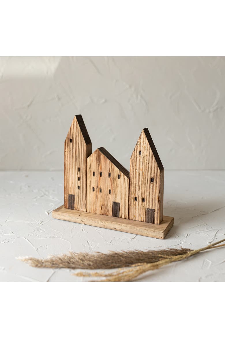 Rustic Village Decorative Accent Natural Wood, Alternate, color, Brown