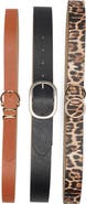 Vince Camuto Set of 3 Faux Leather Belts