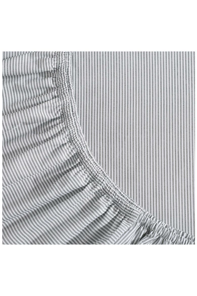 Ithaca Stripe Cotton Percale Sheet Set, Alternate, color, WHITE/ DARK GREEN